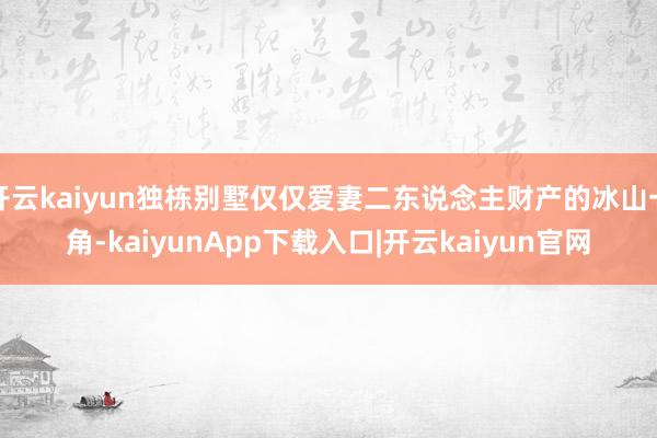 开云kaiyun独栋别墅仅仅爱妻二东说念主财产的冰山一角-kaiyunApp下载入口|开云kaiyun官网