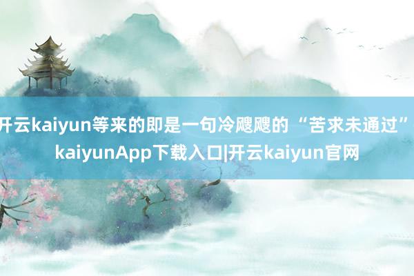 开云kaiyun等来的即是一句冷飕飕的 “苦求未通过”-kaiyunApp下载入口|开云kaiyun官网