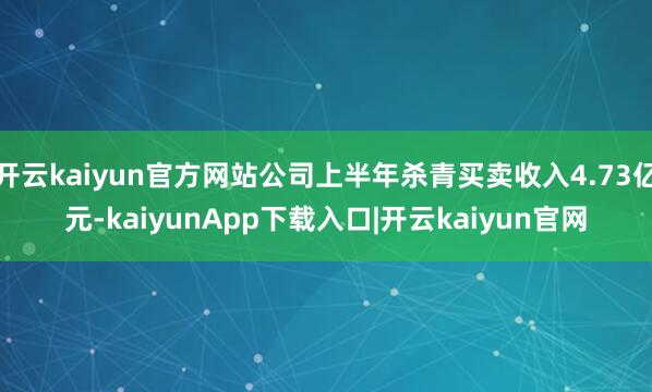 开云kaiyun官方网站公司上半年杀青买卖收入4.73亿元-kaiyunApp下载入口|开云kaiyun官网