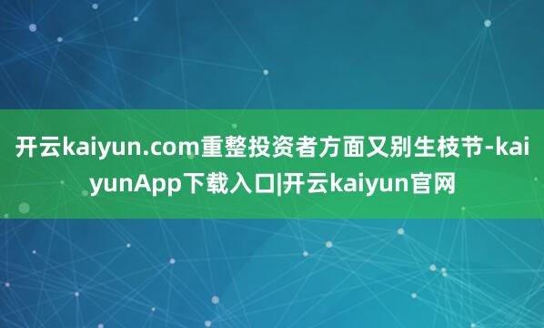 开云kaiyun.com重整投资者方面又别生枝节-kaiyunApp下载入口|开云kaiyun官网